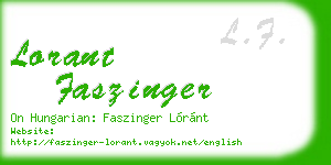lorant faszinger business card
